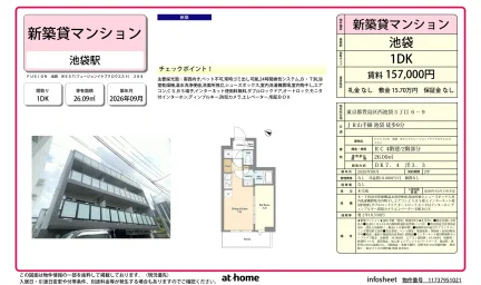 Brand New 1DK Condo in Nishiikebukuro 0