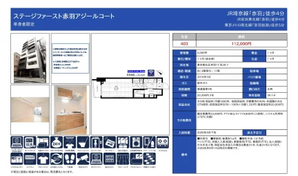 ステージファースト赤羽アジールコート 403号 0