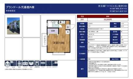 プランドール弐番館A棟 201号 0
