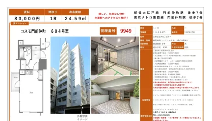 コスモ門前仲町 604号 0