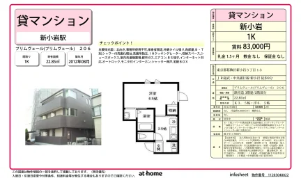 Studio Condo in Nishishinkoiwa 0