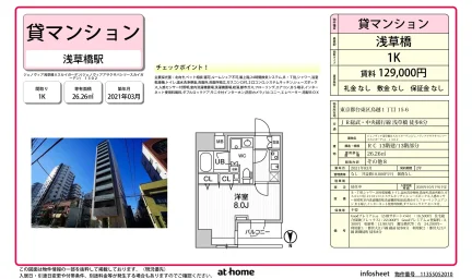 Modern Studio Condo in Torigoe 0