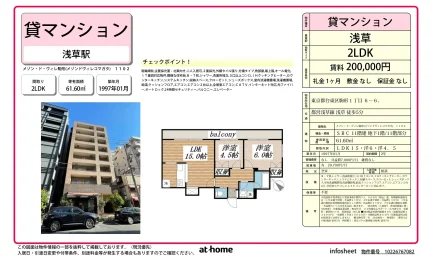 2LDK Condo Near Station in Komagata 0