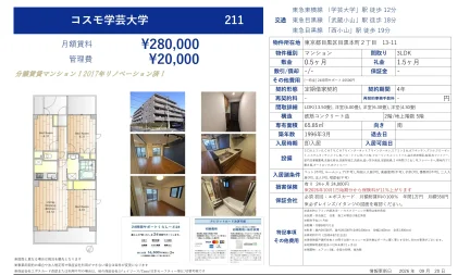 コスモ学芸大学 211号 0