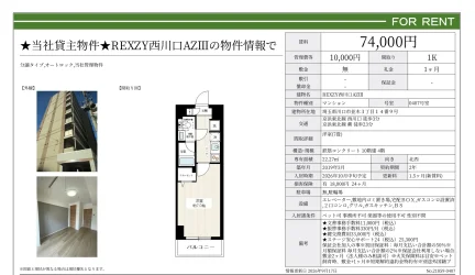REXZY西川口AZIII 407号 0