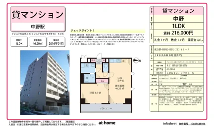 1LDK Condo Near Station in Higashinakano 0