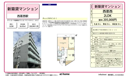 Brand New 2LDK Condo in Nishikasai 0