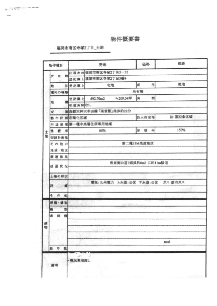 福岡市南区寺塚2丁目土地 0