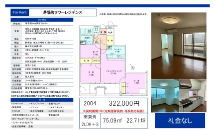 茅場町タワーレジデンス 2LDK+S 0