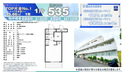 Vintage Studio Condo Near Station in Katakura 0
