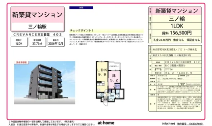 Brand New 1LDK Condo in Higashinippori 0