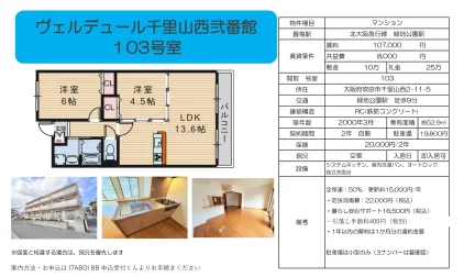 ヴェルデュール千里山西弐番館 103号 0