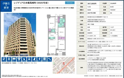 レジディア日本橋馬喰町 0505号 0