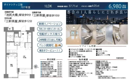 ダイナシティ三宿 707号 0