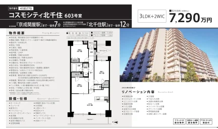 コスモシティ北千住 603号 0