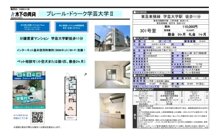 プレール・ドゥーク学芸大学Ⅱ 301号 0