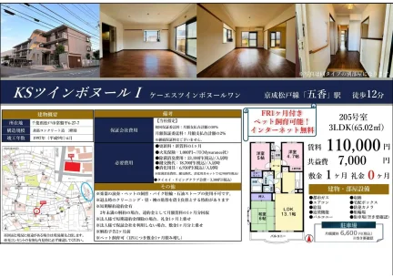 KSツインボヌール 205号 0