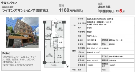 ライオンズマンション学園前第2 504号 0
