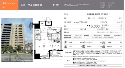 ユニーブル田端新町 1102 0