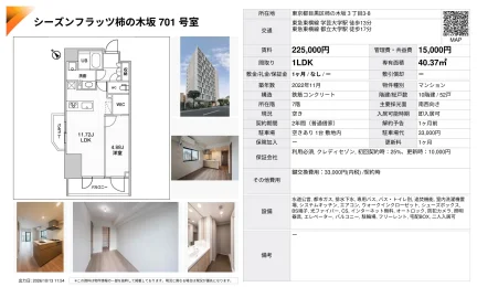 シーズンフラッツ柿の木坂 701号 0