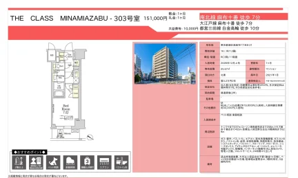 THE CLASS MINAMIAZABU 303号 0