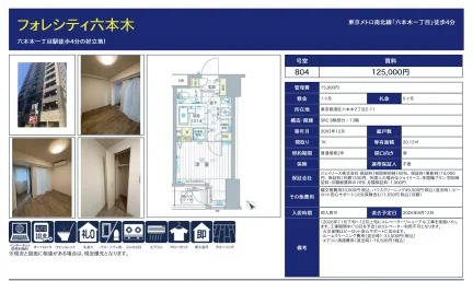 フォレシティ六本木 804号 0
