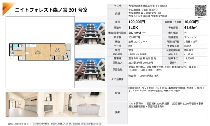 エイトフォレスト森ノ宮 201号 0