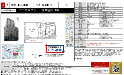 プラウドフラット浅草駒形 906 0
