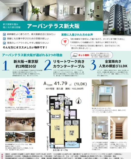 アーバンテラス新大阪 401号 0