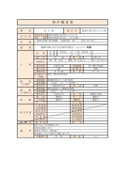 博多区東平尾1丁目土地 0