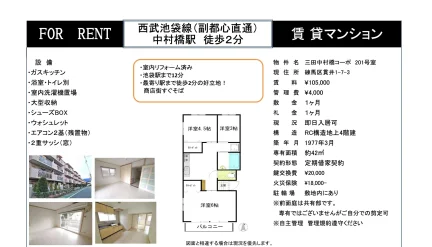 三田中村橋コーポ 201号 0