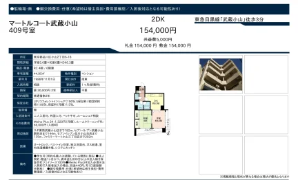 マートルコート武蔵小山 409号 0