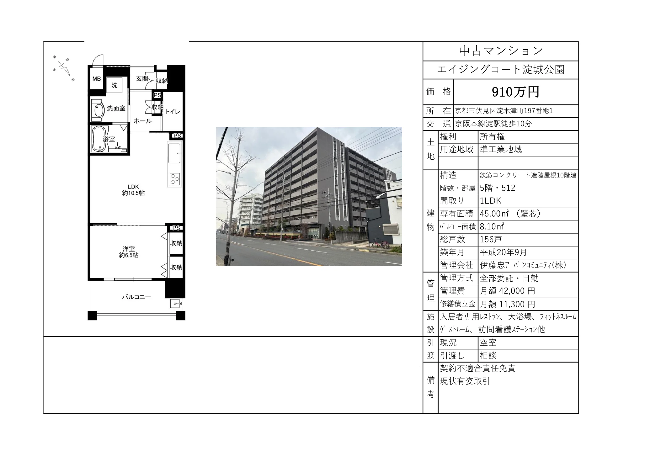 1-Bedroom Condo in Yodo mizucho 0