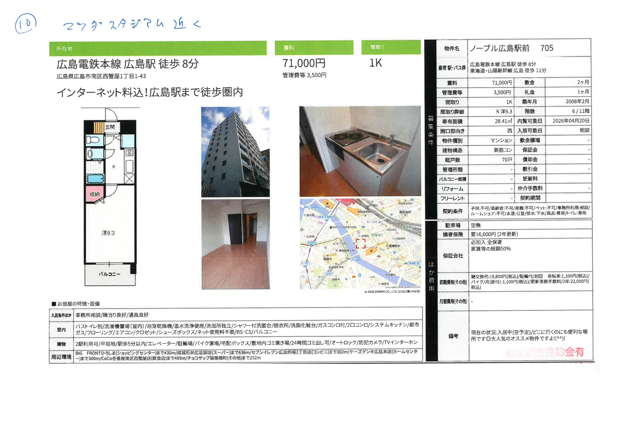 ノーブル広島駅前 705 705 0