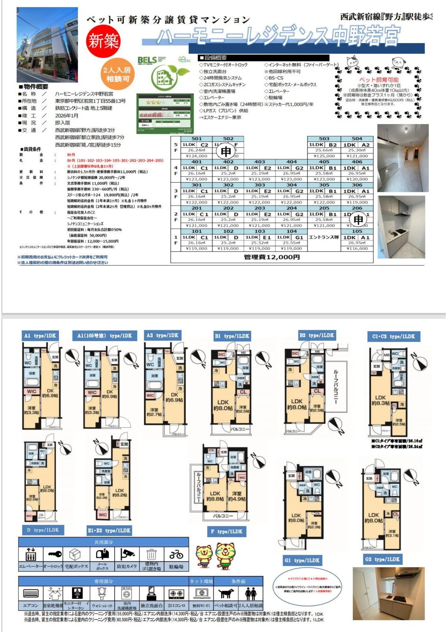 ハーモニーレジデンス中野若宮 406 0