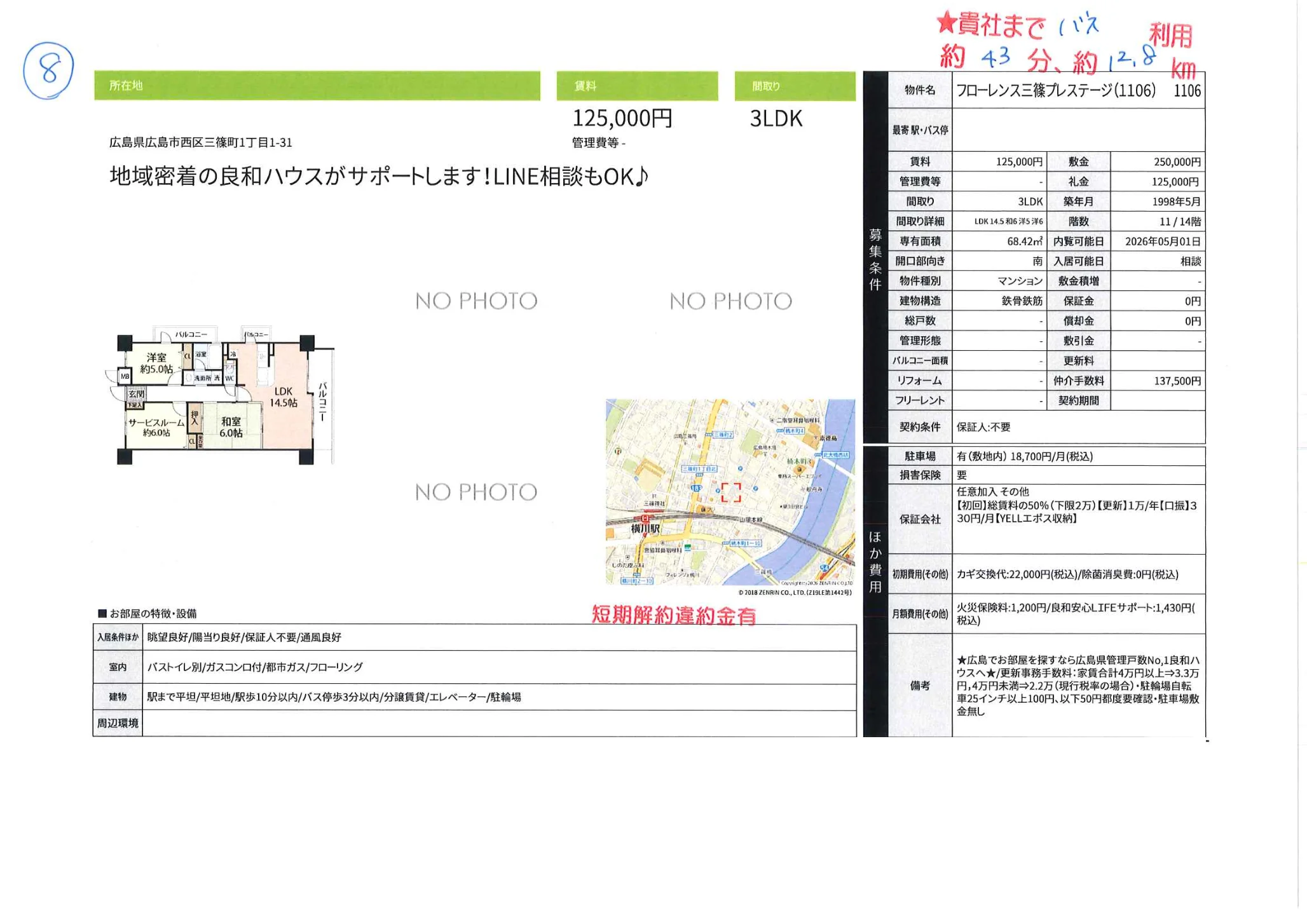 フローレンス三篠プレステージ 1106号 0