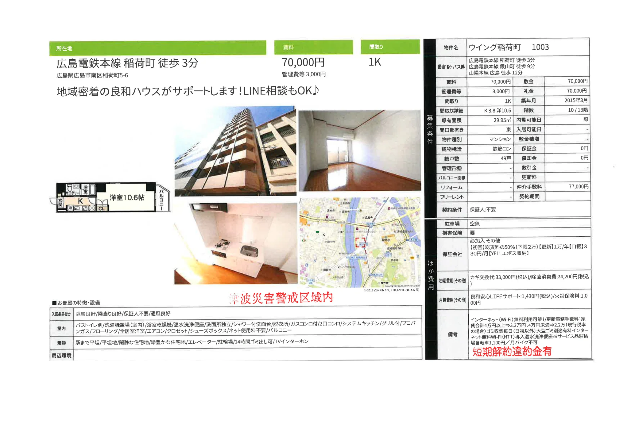 ウイング稲荷町 1003 1003号 0