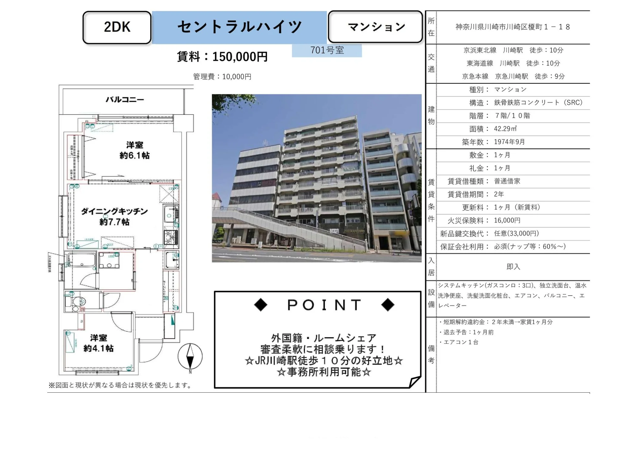 セントラルハイツ 701号 0