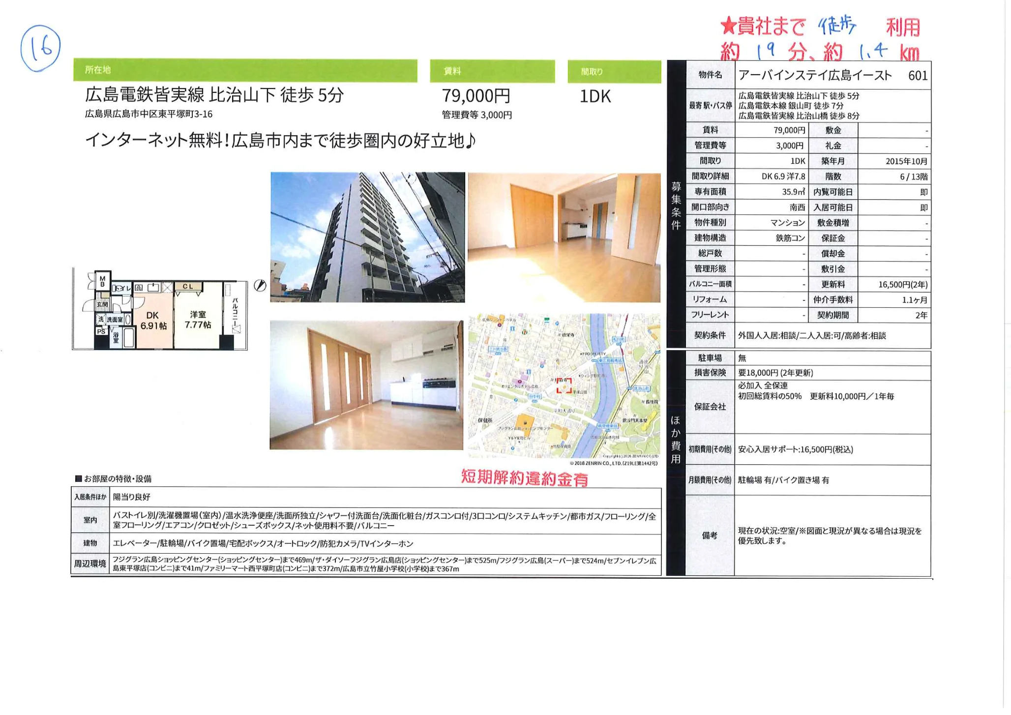 アーバインステイ広島イースト 601 0