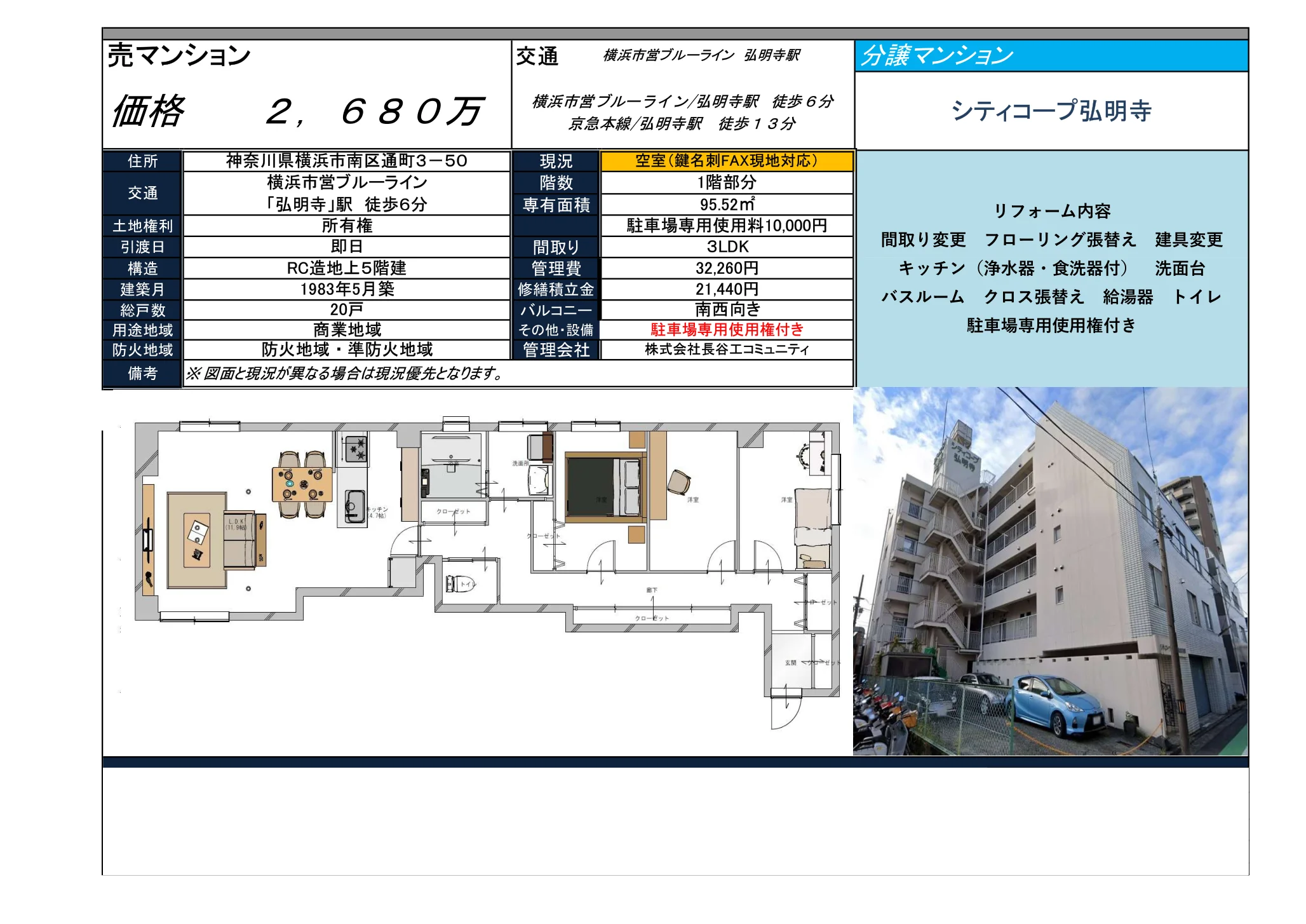 Charming 3-Bedroom Condo Near Station in Toricho 0