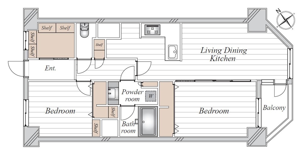 Classic 2-Bedroom Condo Near Station in Kamiosaki 1