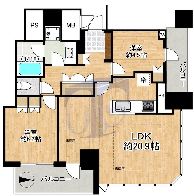 Modern 2-Bedroom Condo Near Station in Shimmachi 0