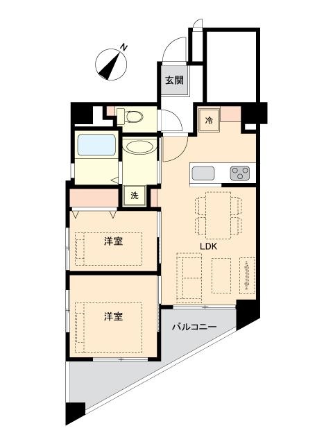 2-Bedroom Condo Near Station in Okusawa 1