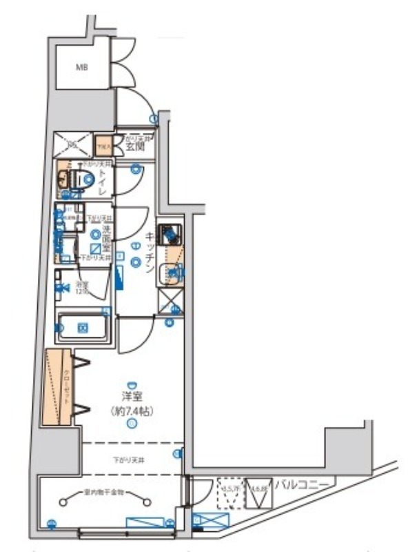 Modern Studio Condo Near Station in Minamisenju 1