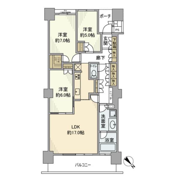 3-Bedroom Condo in Konan shinagawaintashiteic-to(chika 1