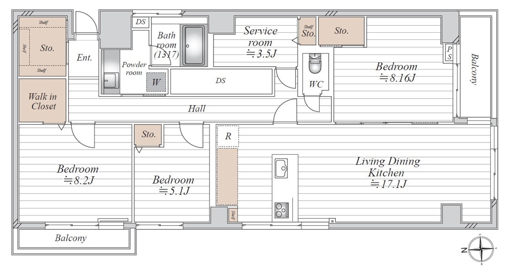 Vintage 3-Bedroom Condo Near Station in Nishikata 1
