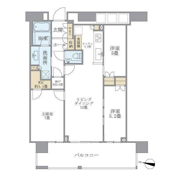 3-Bedroom Condo in Toyosu toyosusentabiru(chikai.kaiso 1
