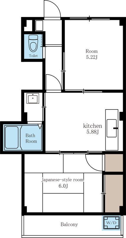 Classic 2-Bedroom Condo in Yagochi(2-chome) 1