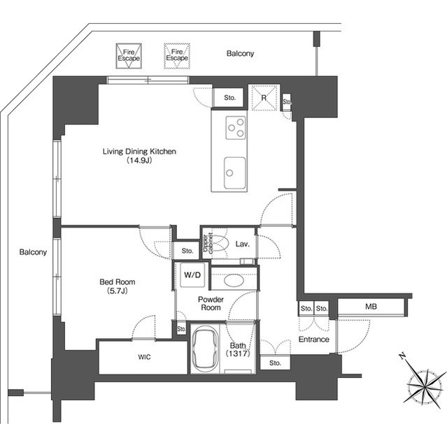 Modern 1-Bedroom Condo Near Station in Kaigan(3-chome) 9