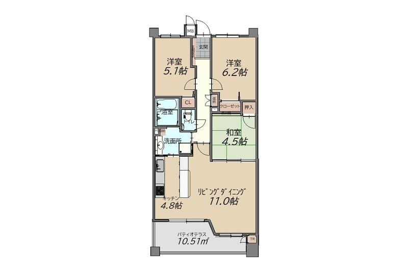3-Bedroom Condo Near Station in Noji 0